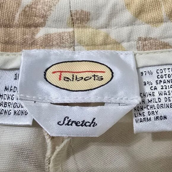 Talbots Vintage Stretch Ivory Petal Burst High Rise Straight Leg Pants Sz 16 - Picture 8 of 9